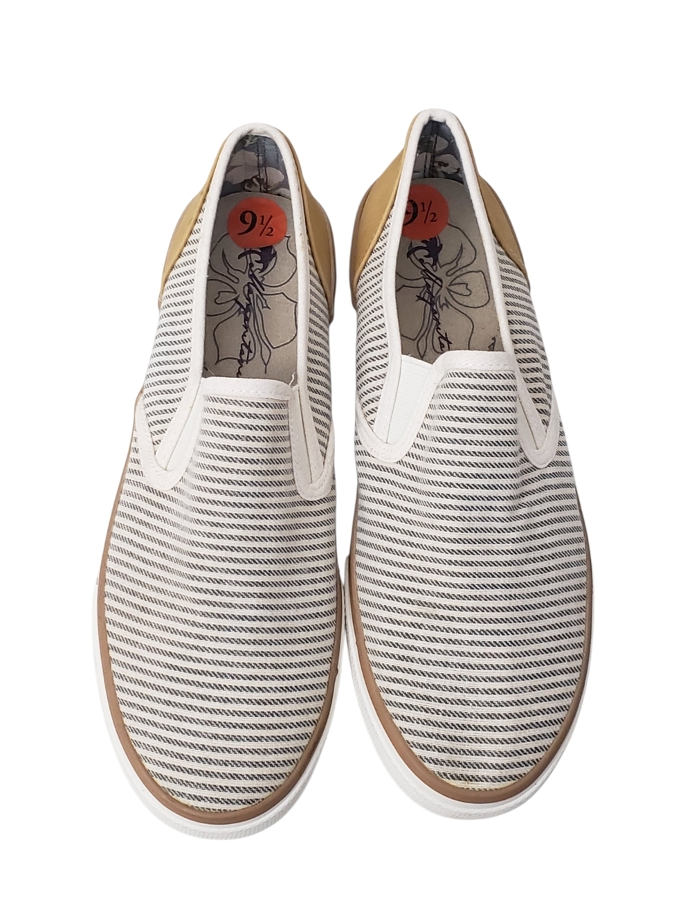 Margaritaville Women's Sailor Striped Canvas Slip-on Sneakers Size 9.5